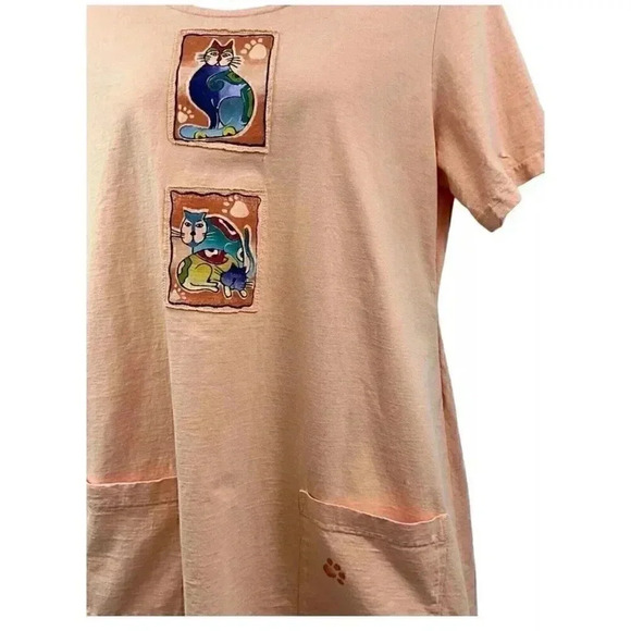 Viva City Cat Dress Pink XXL Pockets Made in USA 100% Cotton - Picture 3 of 10